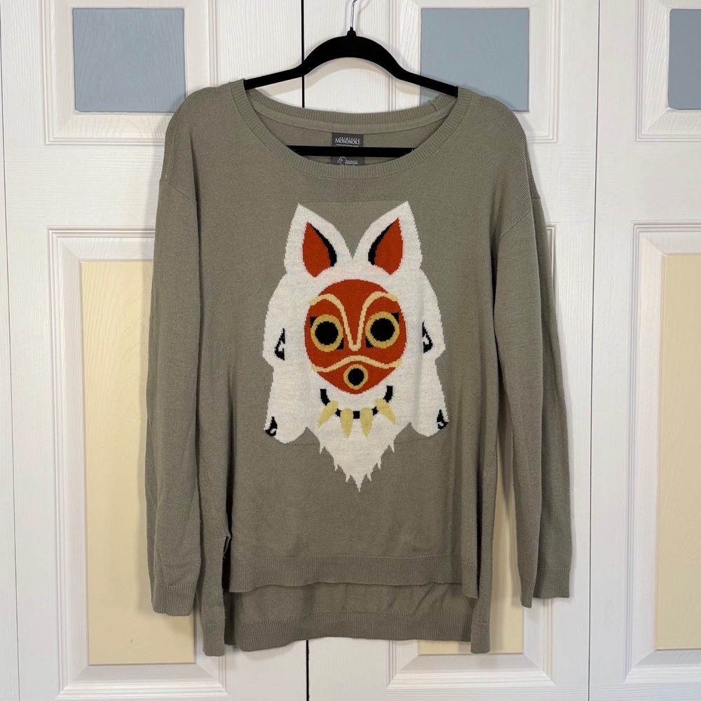 Her Universe Studio Ghibli Princess Mononoke San Mask Sweater Olive Green Med